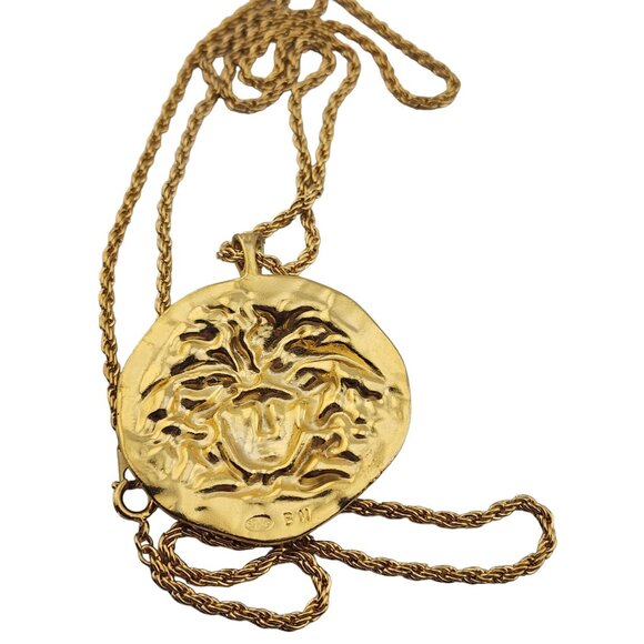 Vintage Signed Sphinx MB Medusa Head Charm Necklace (A3221) - Picture 3 of 4